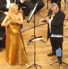 Jeanne and James Galway performing at the 2007 New Year's Eve concert at Culture and Convention Centre, Lucerne