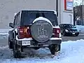 Jeep Wrangler with humorous wheel cover