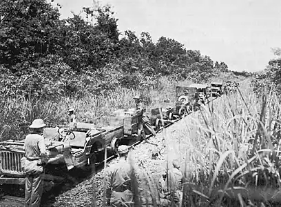 American jeep train in Burma