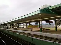 Platform under construction because of binary track construction