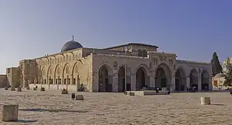 Image 12Northeast exposure of Al-Aqsa Mosque on the Temple Mount, in the Old City of Jerusalem. Considered to be the third holiest site in Islam after Mecca and Medina.