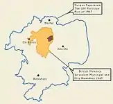 The Jerusalem boundary in 1947 and the proposed boundary of a Corpus Separatum.