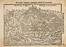 A detailed map of Jerusalem from the 17th century