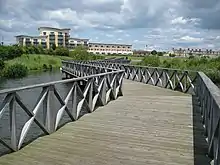 Wetlands walkway in Cardiff Bay