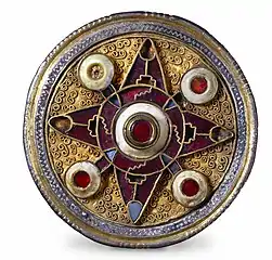 Plated disc brooch