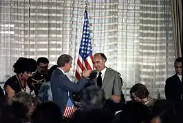 U.S. President Jimmy Carter (left) and Mexican president José López Portillo (right) toast during a luncheon hosted by the President of Mexico.