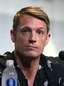 Joel Kinnaman speaking at the 2016 San Diego Comic Con International.