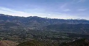 Aerial view of Jogindernagar and its surrounding mountains