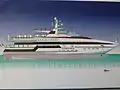 Power trimaran yacht