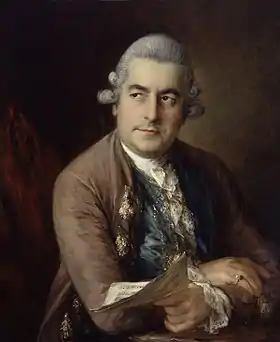 Image 11Johann Christian BachPainting: Thomas GainsboroughJohann Christian Bach (5 September 1735 – 1 January 1782) was a composer of the Classical era, the eighteenth child of Johann Sebastian Bach, and the youngest of his eleven sons. Bach was taught by his father and then, after the latter's death, by his half-brother C. P. E. Bach. Bach moved to Italy in 1754, and then to London in 1762, where he became known as the "London Bach". Bach's compositions include eleven operas, as well as chamber music, orchestral music and compositions for keyboard music. In 1764 Bach met Wolfgang Amadeus Mozart, who was eight at the time, and spent five months teaching him composition. He had considerable influence on Mozart, and was later described by scholars as his "only, true teacher".This portrait of Bach was painted in 1776 by Thomas Gainsborough, as part of a collection started by Bach's former teacher Padre Martini. It now hangs in the National Portrait Gallery, London.More selected pictures