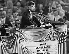 John F. Kennedy, Jr. nominates Adlai Stevenson as 1956 Democratic candidate for president