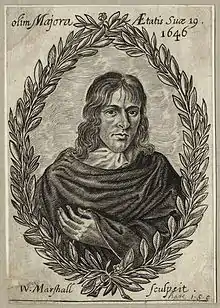 John Hall, 1646 engraving by William Marshall from Horæ Vacivæ.