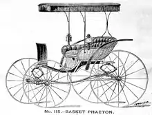 Wood engraving of basket phaeton, c. 1870