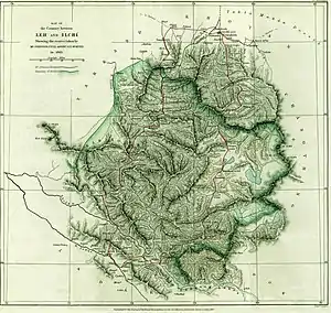 Map including Chira (1865)