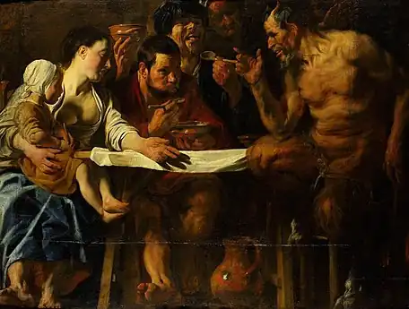 Jacob Jordaens, The Satyr and the Peasant, Pushkin Gallery, Moscow, 1620s