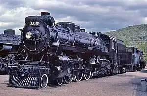  Photograph of Canadian Pacific 2816 on static display at Steamtown, U.S.A., Bellows Falls, Vermont