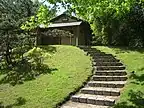 Hill with traditional Japanese building