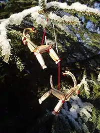 Modern Yule goat ornaments