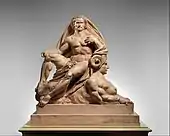 Jupiter and the Sphinx; 1868; tinted plaster; 116.8 × 112.1 × 60.3 cm (3'10" × 3'8" × 1'11¾"); Metropolitan Museum of Art