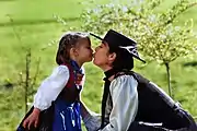 Mother and daughter in Bregenz Forest costume