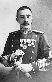 Marquess Jūtoku Saigō, a member of the House of Peers (kazoku) and a colonel in the early Imperial Japanese Army, was a nephew of Saigō Takamori, one of the three great nobles who led the Meiji Restoration.