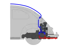 Illustration of the Beetle's engine air cooling in a Volkswagen Bug/Beetle (VW Type 1)