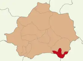 Map showing Dumlupınar District in Kütahya Province