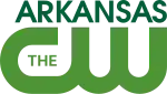 The CW network logo in green with the word "Arkansas" in darker green above it.