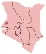 Location of Webuye in Kenya