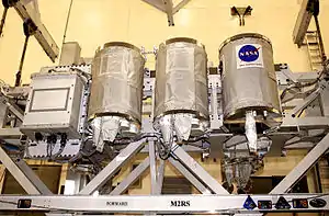 A payload for STS-107 awaiting transfer to the payload canister