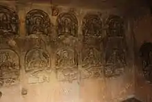 Carving of Tirthankaras & Goddesses inside Navamuni Gumpha