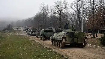 A Serbian Army base at the Ground Security Zone which is located near the Serbia–Kosovo border