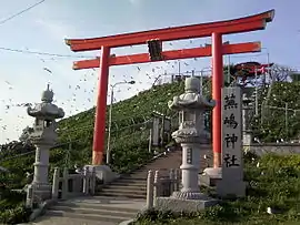 Black-tailed Gulls at entrance to Kabushima Shrine