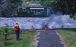 One of the more than 100 houses that were destroyed by the lava flow in 1990.