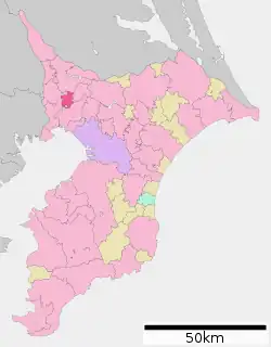 Location of Kamagaya in Chiba Prefecture