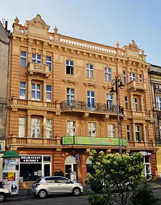 View on forged railings balconies