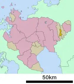 Location of Kamimine in Saga Prefecture