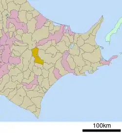 Location of Kamishihoro in Hokkaido (Tokachi Subprefecture)