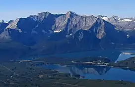 Aerial view of Foch and Sarrail with the Kananaskis Lakes