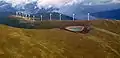 Pond for snow cannons near the Tauern Wind Park