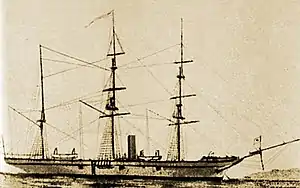 The Kanrin Maru, Japan's first screw-driven steam warship, 1855