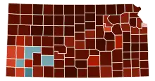 Image 10Map of counties in Kansas by racial plurality, per the 2020 U.S. census
Legend

 

Non-Hispanic White  30–40%  50–60%  60–70%  70–80%  80–90%  90%+
Hispanic or Latino  50–60%  60–70% 

 (from Kansas)