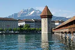 Kapellbrücke with Mount Pilatus