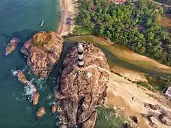 Aerial view of Kaup(Kapu) Beach Lighthouse