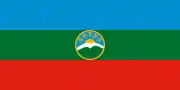 Alternative flag of Karachay-Cherkessia with a blue field behind the sun.