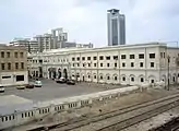 Front of the station with the MCB Tower