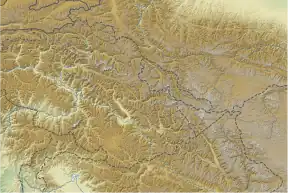 Map showing the location of Rupal Glacier