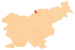 Location of the Municipality of Prevalje in Slovenia