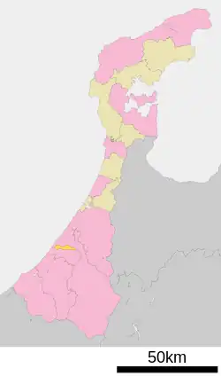 Location of Kawakita in Ishikawa Prefecture