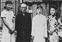 Renko Kawashima, Naniwa Kawashima, Yoshiko Kawashima, and Chizuko (Yoshiko's secretary) in Matsumoto.